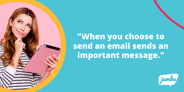 Stakeholder email tip: when you choose to send an email sends an important message to stakeholders